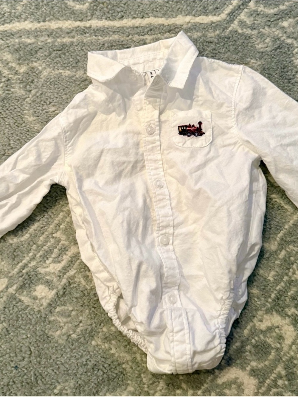 Janie and Jack White Button Shirt Bodysuit